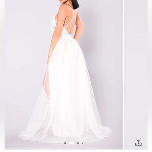 Fashion Nova White Backless Dress
